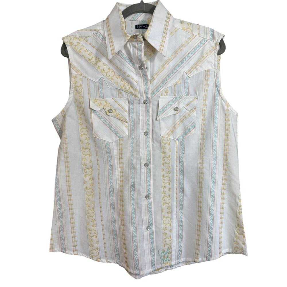 Cruel Girl Sz L Sleeveless Collared Snap Buttons | EUC
